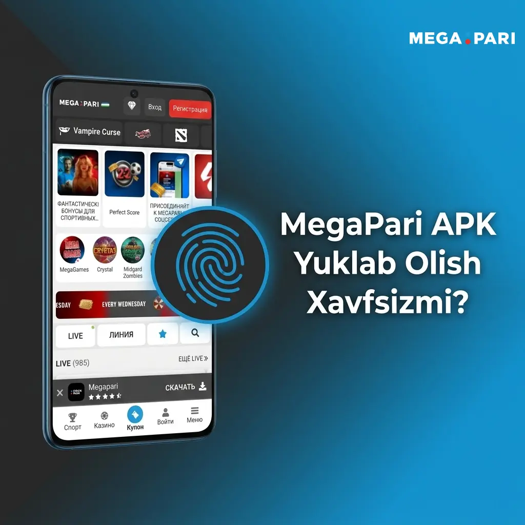 MegaPari APK xavfsiz yuklab olish – SSL shifrlash va Curaçao litsenziyasi bilan himoyalangan