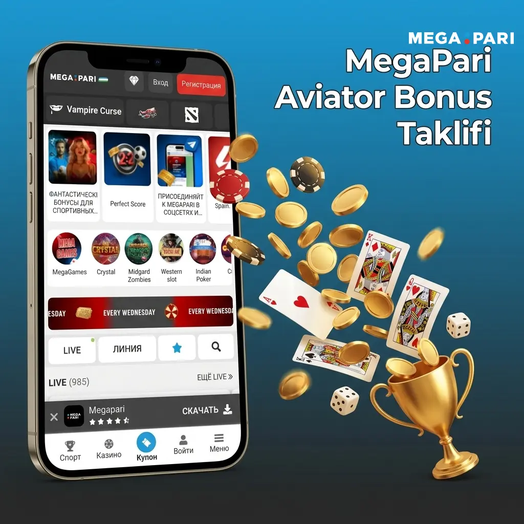 MegaPari Aviator bonus taklifi: 22,347,600 UZS + 150 FS gacha xush kelibsiz bonus yangi o'yinchilar uchun