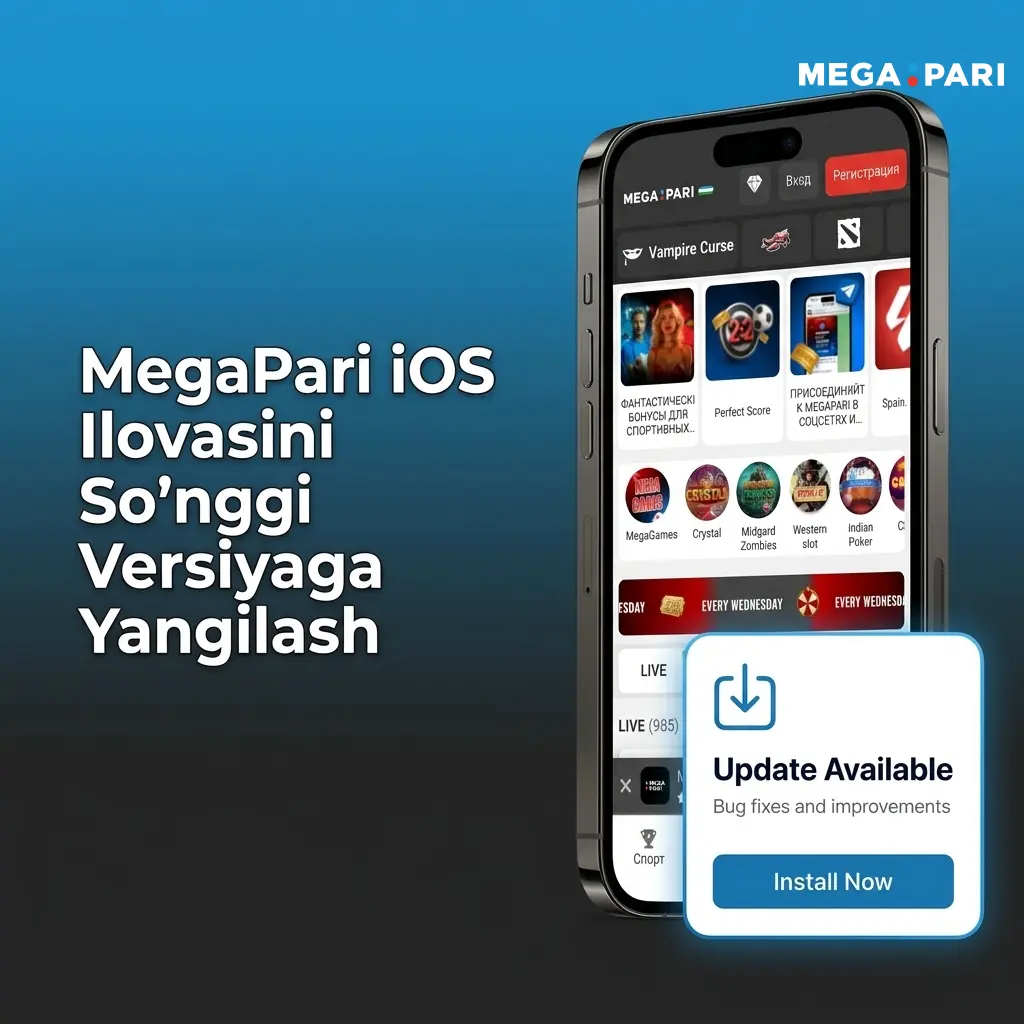 MegaPari iOS ilovasini yangilash – server orqali avtomatik so'nggi versiya yuklanadi