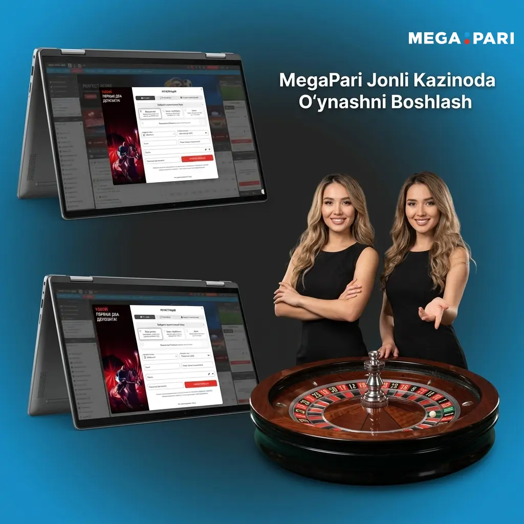 MegaPari jonli kazinoda ro'yxatdan o'tish, depozit qilish va o'yin boshlash bosqichlari