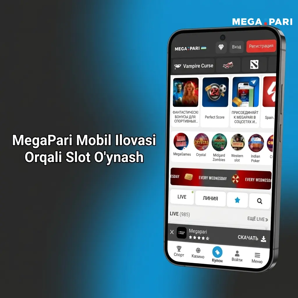 MegaPari mobil ilovasi orqali slot o'yinlarini Android va iOS qurilmalarda o'ynash