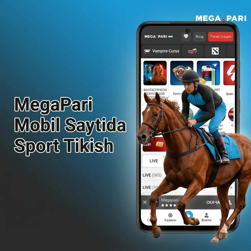 MegaPari mobil saytida ilovasiz brauzer orqali sport tikish va kazino o'yinlari