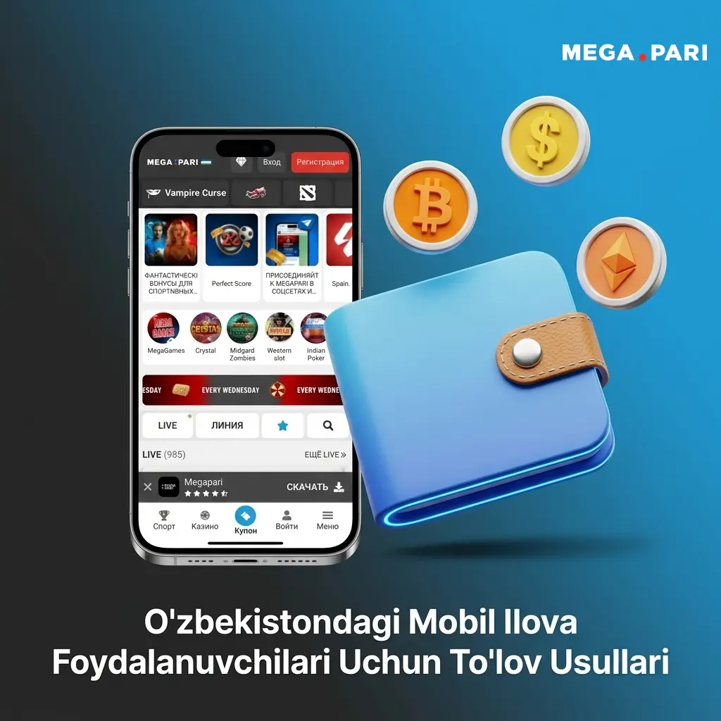 MegaPari O'zbekiston to'lov usullari: Uzcard, Humo, Payme, bank kartalari va kriptovalyuta depozit jadvali