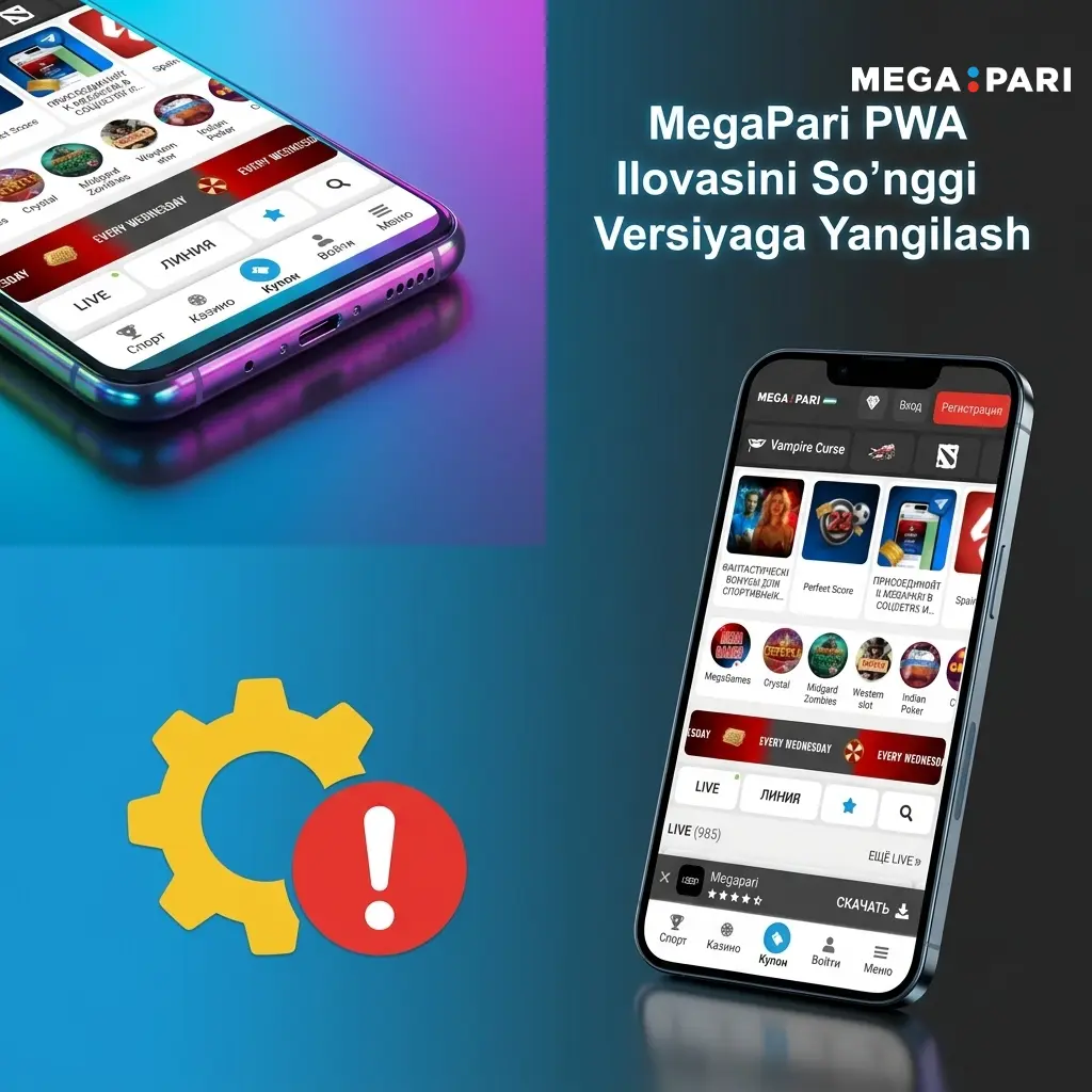 MegaPari PWA ilovasi avtomatik yangilanadi, qo'lda yangilash talab etilmaydi Android va iOS uchun