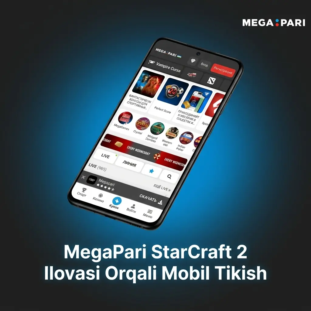 MegaPari ilovasi orqali StarCraft II o'yinlariga mobil tikish, Android va iOS uchun mavjud