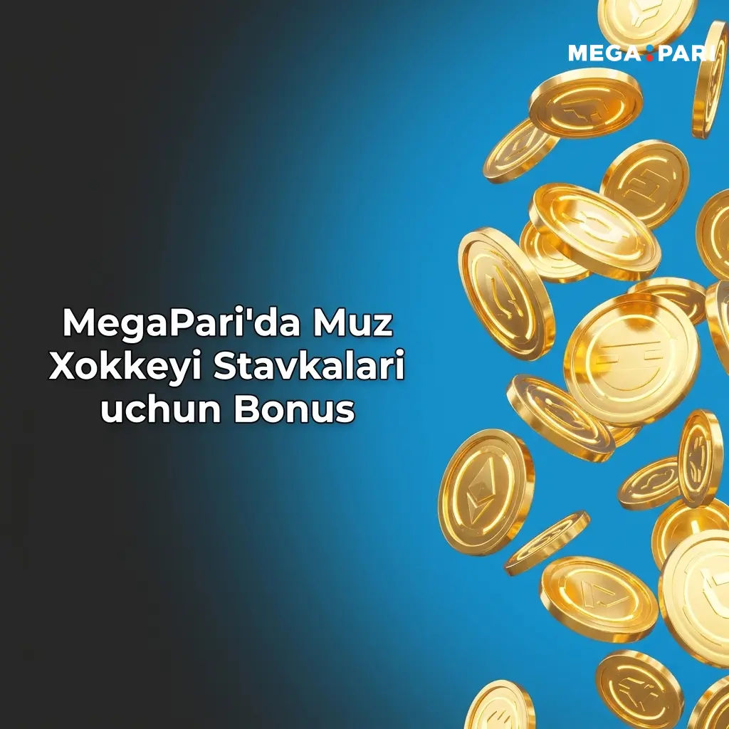 MegaPari muz xokkeyi stavkalari uchun 100% xush kelibsiz bonusi, maksimal 145 USD