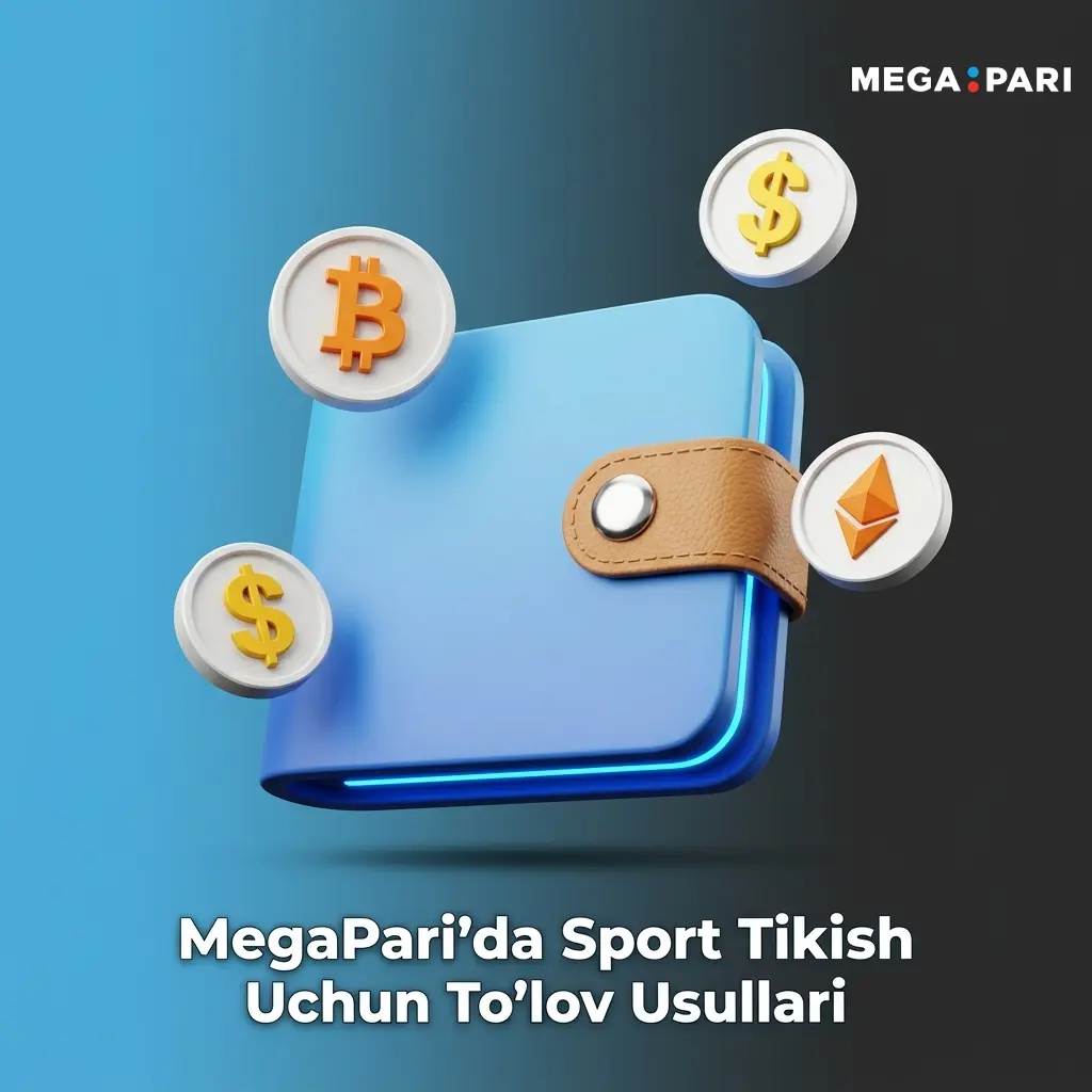 MegaPari sport tikish uchun to'lov usullari: Uzcard, Humo, Visa, Mastercard va kripto