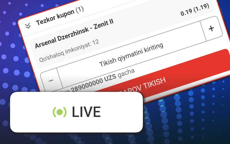 Dinamik koeffitsientlar bilan o'ynash uchun MegaPari tikish formatlari sahifasini oching.