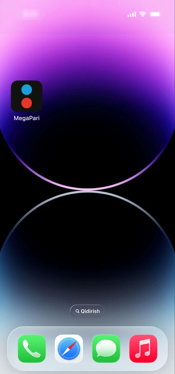 Shorqut belgisini bosib yakuniy MegaPari iOS qadamlarini tugating.