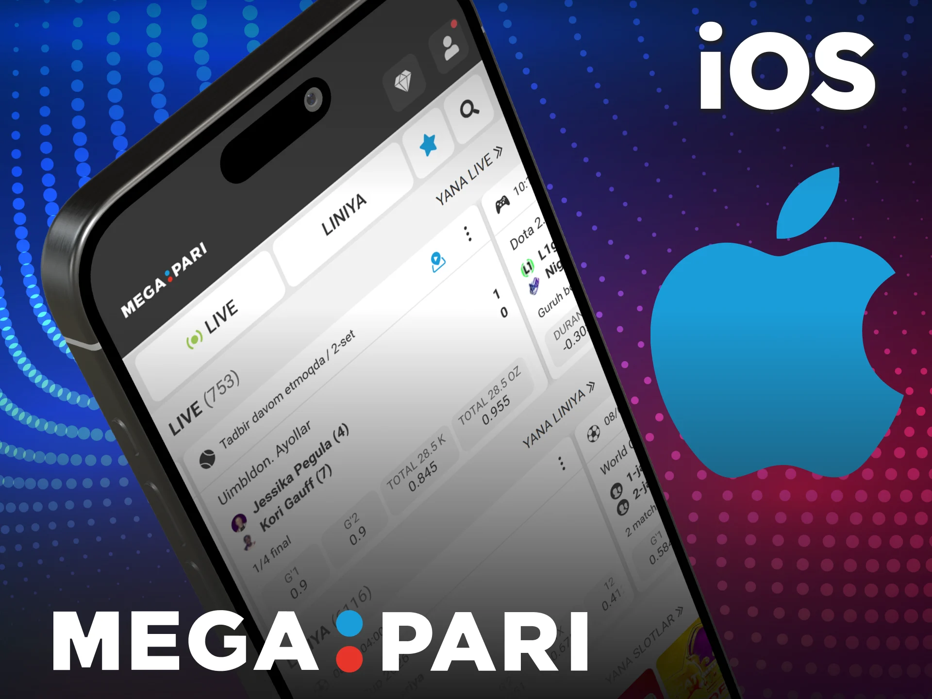 Apple qurilmalari yordamida tezkor mobil MegaPari Ilova xizmatidan foydalaning.
